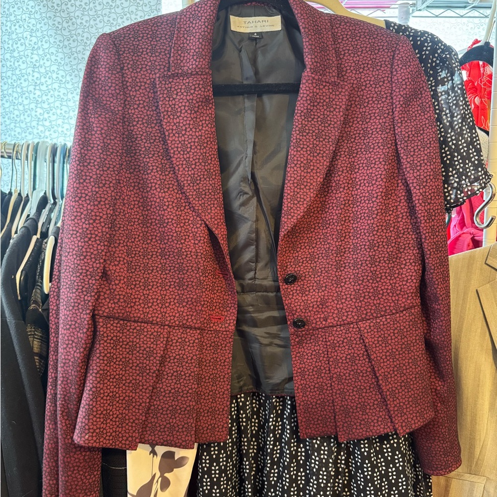 T Tahari Black and Red Jacket